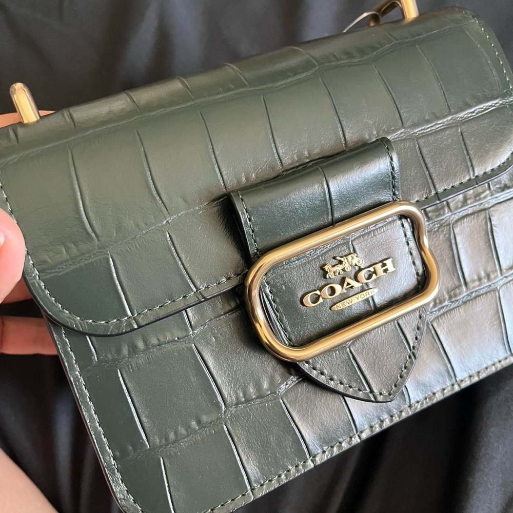 Coach Green Croc-Embossed Leather Bag